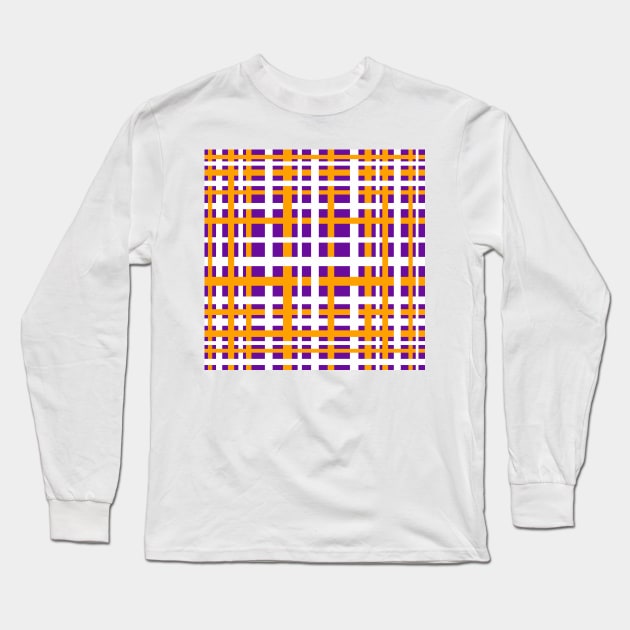 Purple & Orange Interlocking Stripes Long Sleeve T-Shirt by BlakCircleGirl